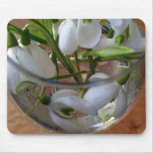glass of snowdrops mouse pad