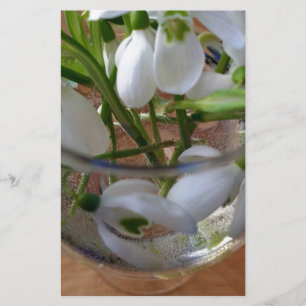 glass of snowdrops stationery