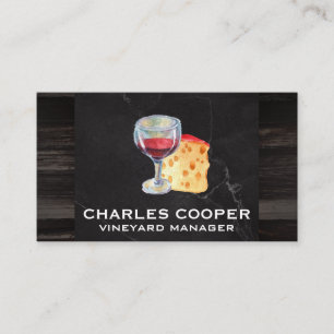 Glass of Wine and Cheese Business Card