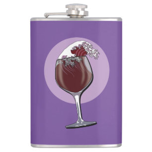 Glass Of Wine Hip Flask
