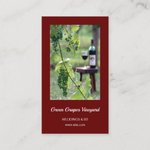 Glass of Wine in Vineyard Photo Burgundy Business Card