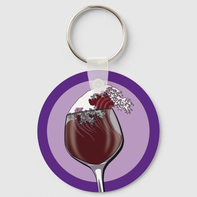 Glass Of Wine Key Ring (Front)