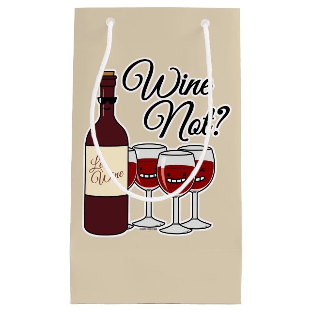 Glass of Wine not grapes alcohol red rose pinot Small Gift Bag (Front)
