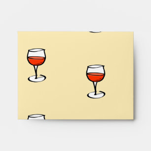 Glass of wine on orange envelope