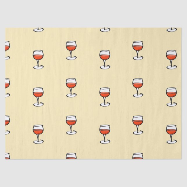 Glass of wine on orange tissue paper (Front)