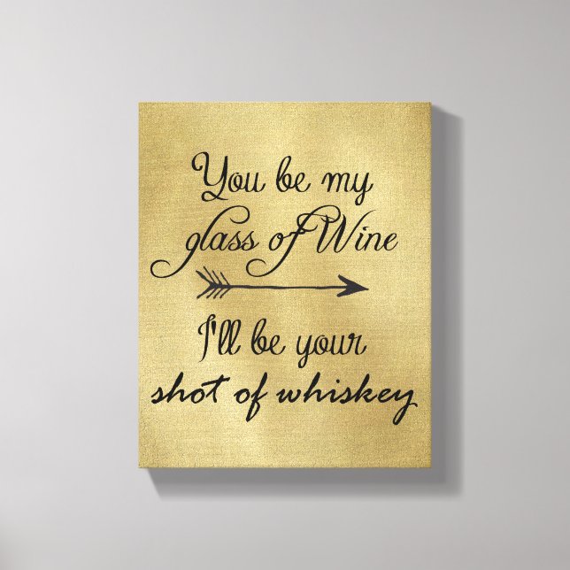 Glass of Wine Shot of Whiskey Canvas Print (Front)