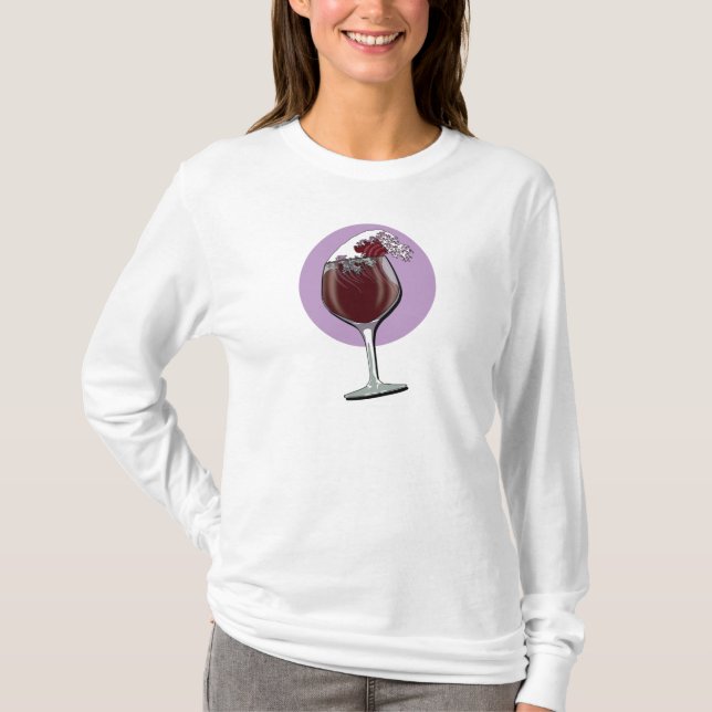Glass Of Wine T-Shirt (Front)