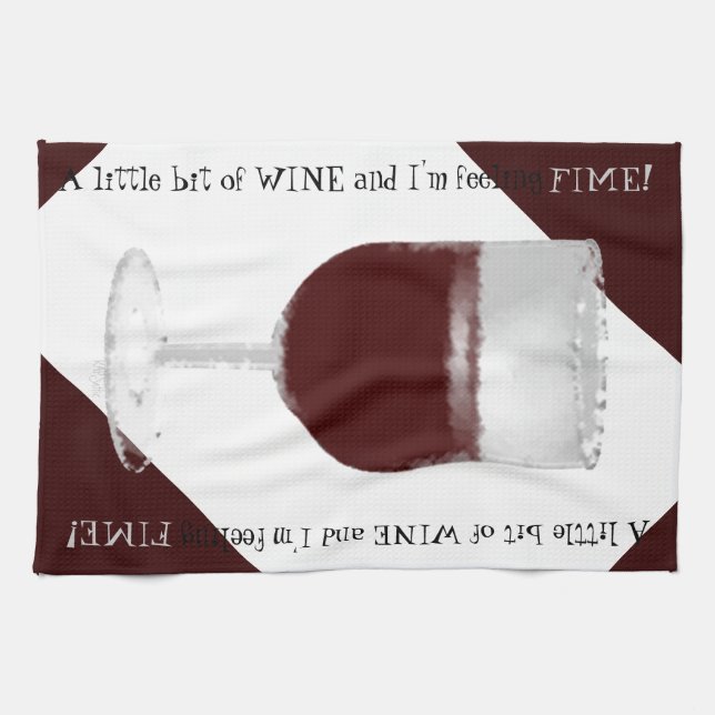 Glass of Wine Tea Towel (Horizontal)