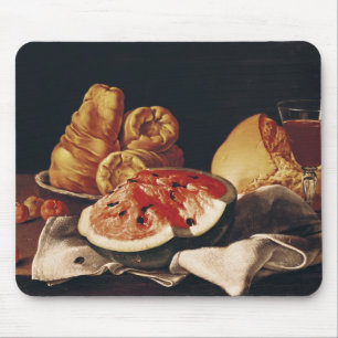 Glass of Wine, Watermelon and Bread Mouse Pad
