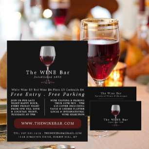 Glass of Wine, Wine Bar/Winery Advertising Flyer