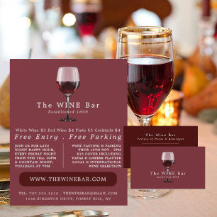 Glass of Wine, Wine Bar/Winery Business Card