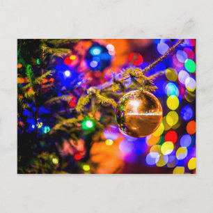 Glass Ornament Ball, Cheerful Lights Postcard