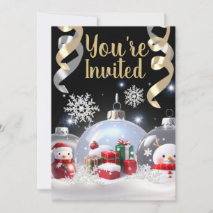 Glass Ornaments/Snow Gold/Invitation Invitation