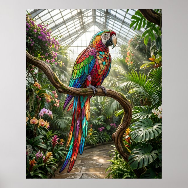 Glass Parrot Jungle Radiance Poster (Front)