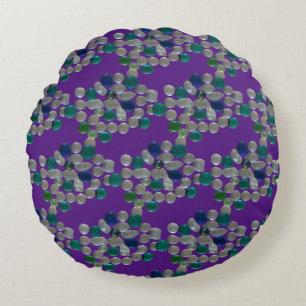 Glass Pebbles Pattern Cust. PURPLE Round Pillow