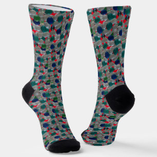 Glass Pebbles Small Pattern Cust. Crew Socks