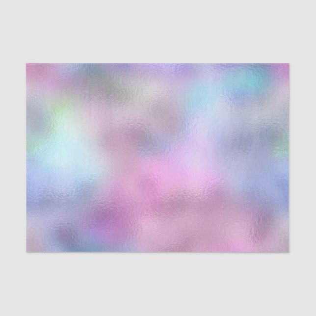 Glass Pink Blue Metallic Abstract Ombre Pastel Tissue Paper (Front)