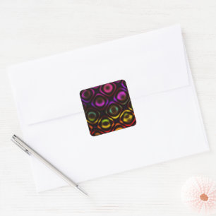 Glass Rainbow Fractal Art Square Sticker