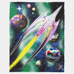 Glass Rocket Fleece Blanket