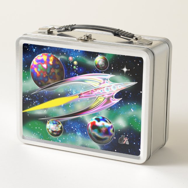 Glass Rocket Metal Lunch Box (Front)