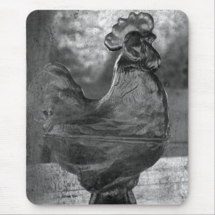 Glass Rooster Mouse Pad