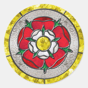 Glass Rose Classic Round Sticker