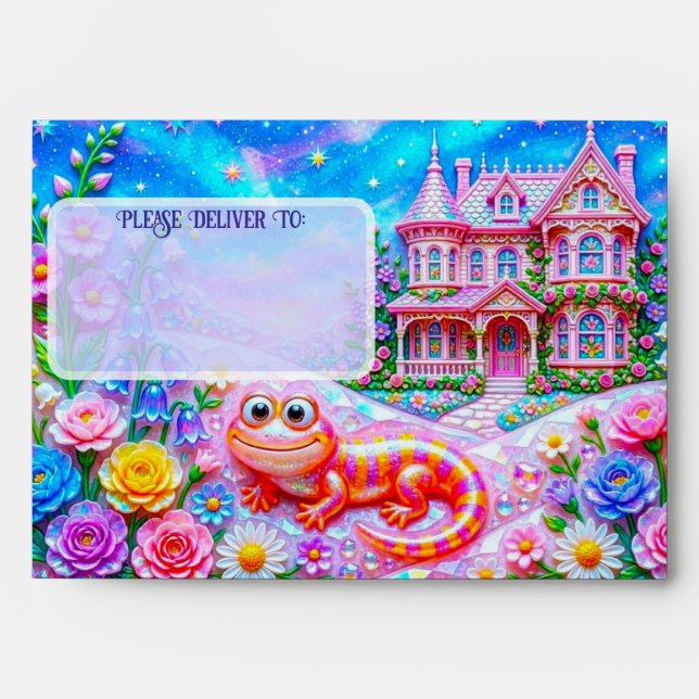 Glass Salamander Kawaii Envelopes (Front)