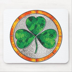 Glass Shamrock Mouse Pad