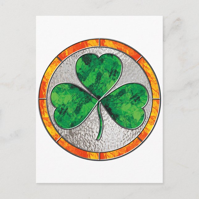 Glass Shamrock Postcard (Front)