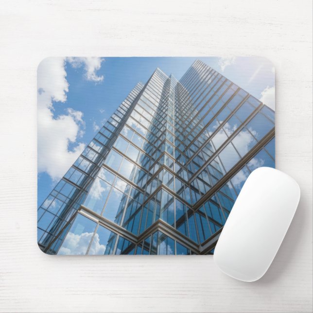 Glass Skyscraper With Cloud Refection Mouse Pad (With Mouse)