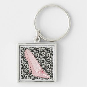 Glass Slipper Zebra Keychain