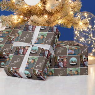 Glass Snowball Village Brown Christmas 2 Photo  Wrapping Paper