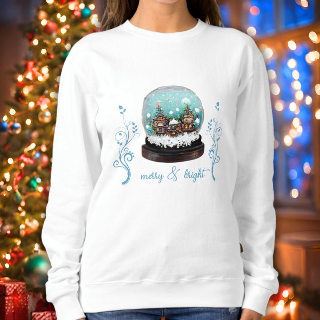 Glass Snowball Winter Village Bright Christmas Sweatshirt (Creator Uploaded)