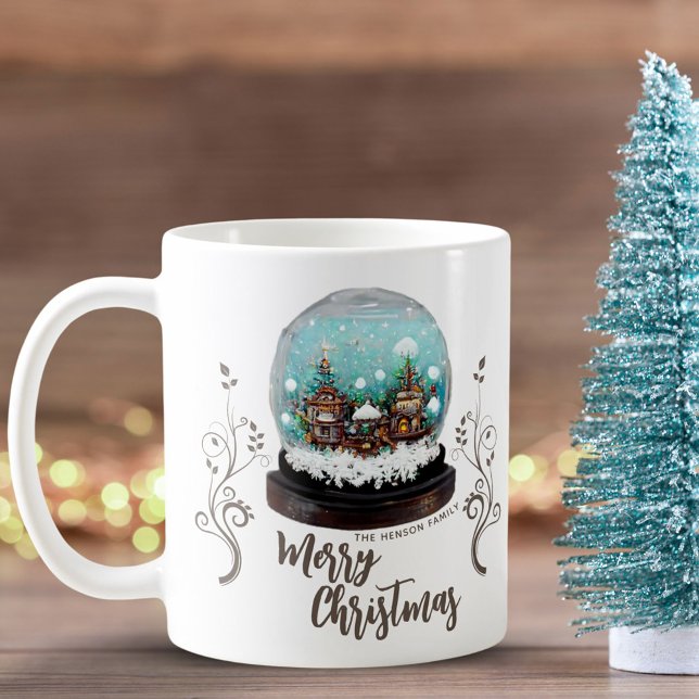 Glass Snowball Winter Village Foliage Christmas  Coffee Mug (Creator Uploaded)