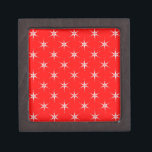 Glass Snowflakes On Red Background Gift Box<br><div class="desc">Snowflake patterns made of glass on a red background. Christmas decoration motif in red and white.</div>