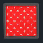Glass Snowflakes On Red Background Gift Box<br><div class="desc">Snowflake patterns made of glass on a red background. Christmas decoration motif in red and white.</div>