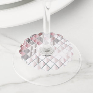 Glass Square Wine Glass Tag