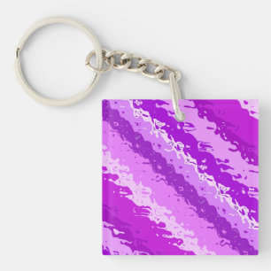 Glass stripes - shades of amethyst purple key ring