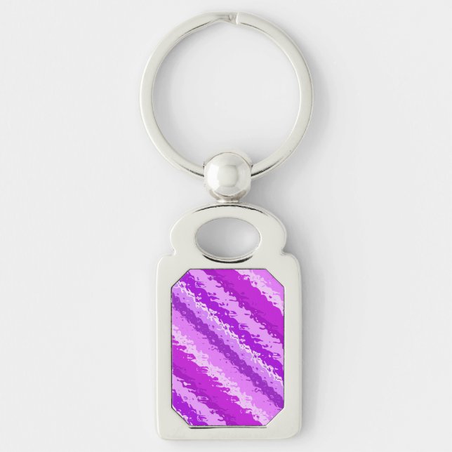 Glass stripes - shades of amethyst purple key ring (Front)