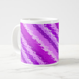 Glass stripes - shades of amethyst purple large coffee mug