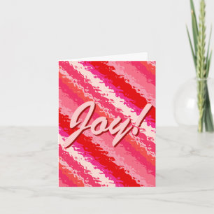 Glass stripes - shades of coral red holiday card