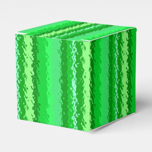 Glass stripes - shades of emerald green favour box (Front Side)