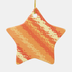 Glass stripes - shades of orange and gold ceramic tree decoration