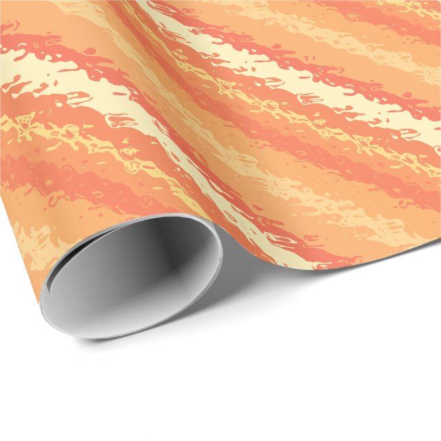 Glass stripes - shades of orange and gold wrapping paper (Roll Corner)