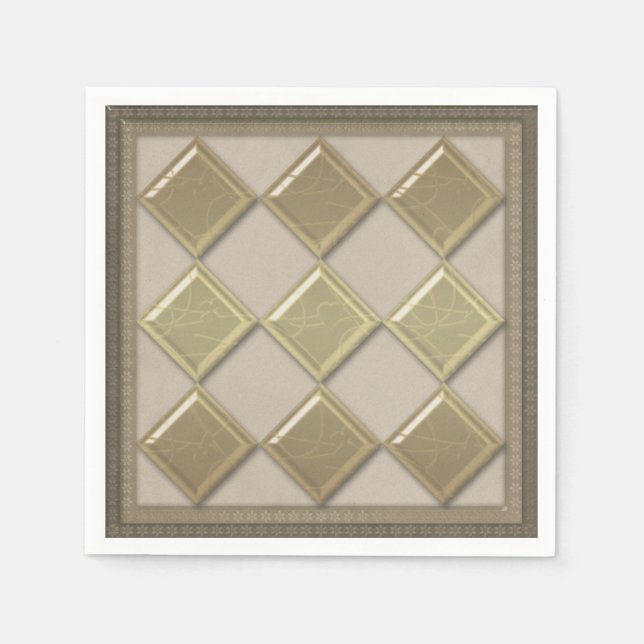 Glass tile 3D beige colour Napkin (Front)