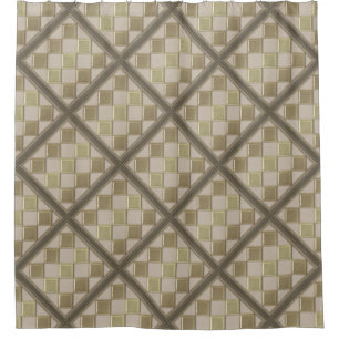 Glass tile 3D beige colour Shower Curtain