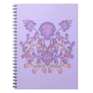 Glass tile 3D flowers violet gzhel Notebook