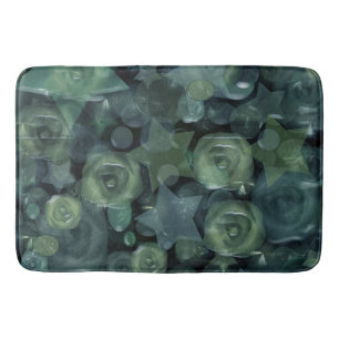 Glass tile 3D liquid roses and stars Bath Mat