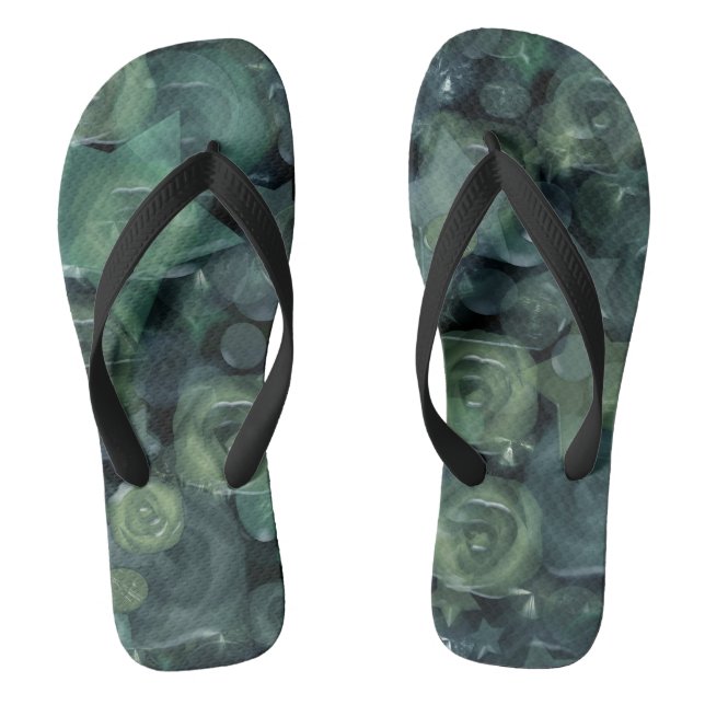 Glass tile 3D liquid roses and stars Jandals (Footbed)