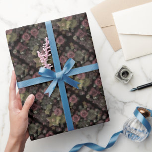 Glass tile 3D liquid roses and stars  Wrapping Paper